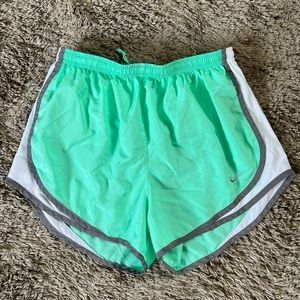 NIKE Green/Gray/White Athletic Shorts